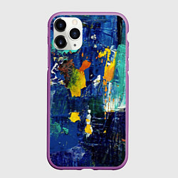 Чехол iPhone 11 Pro матовый КРАСКА PAINT, цвет: 3D-фиолетовый