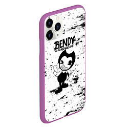 Чехол iPhone 11 Pro матовый Bendy and the ink machine - Black & White, цвет: 3D-фиолетовый — фото 2