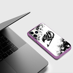 Чехол iPhone 11 Pro матовый ХВОСТ ФЕИ ЧЁРНЫЙ СИМВОЛ FAIRY TAIL BLACK, цвет: 3D-фиолетовый — фото 2