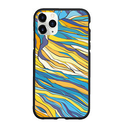 Чехол iPhone 11 Pro матовый Красивые абстрактные волны, цвет: 3D-черный