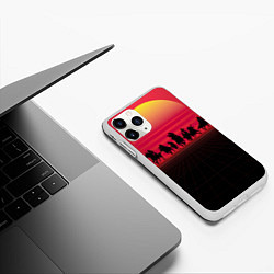 Чехол iPhone 11 Pro матовый Ковбои в закате, цвет: 3D-белый — фото 2