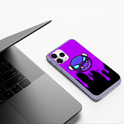 Чехол iPhone 11 Pro матовый Geometry Dash - Геометри Дэш игра, цвет: 3D-светло-сиреневый — фото 2