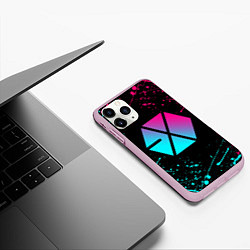 Чехол iPhone 11 Pro матовый EXO BAND NEON LOGO НЕОНОВЫЕ БРЫЗГИ КРАСОК, цвет: 3D-розовый — фото 2