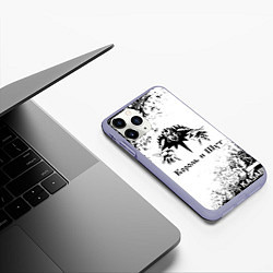 Чехол iPhone 11 Pro матовый КОРОЛЬ И ШУТ ЧЁРНО БЕЛЫЙ, цвет: 3D-светло-сиреневый — фото 2