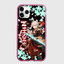Чехол iPhone 11 Pro матовый КАДЗУХА ГЕНШИН ИМПАКТ САКУРА, цвет: 3D-малиновый