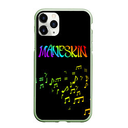 Чехол iPhone 11 Pro матовый MANESKIN ЦВЕНОЙ МУЗЫКАЛЬНЫЙ, цвет: 3D-салатовый
