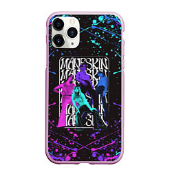 Чехол iPhone 11 Pro матовый MANESKIN СОСТАВ, БРЫЗГИ КРАСКИ, цвет: 3D-розовый