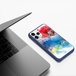 Чехол iPhone 11 Pro матовый Красочный лев на цветном облаке, цвет: 3D-тёмно-синий — фото 2