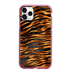 Чехол iPhone 11 Pro матовый В шкуре тигра, цвет: 3D-малиновый