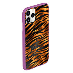 Чехол iPhone 11 Pro матовый В шкуре тигра, цвет: 3D-фиолетовый — фото 2