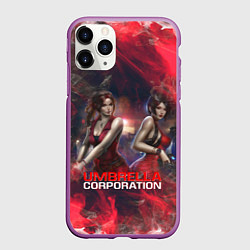 Чехол iPhone 11 Pro матовый UMBRELLA CORP АМБРЕЛЛА КОРП RESIDENT EVIL, цвет: 3D-фиолетовый