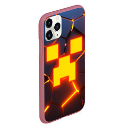 Чехол iPhone 11 Pro матовый ОГНЕННЫЙ КРИПЕР 3D ПЛИТЫ FIRE CREEPER, цвет: 3D-малиновый — фото 2