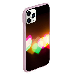 Чехол iPhone 11 Pro матовый Горящие сердца всех цветов радуги, цвет: 3D-розовый — фото 2