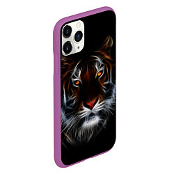 Чехол iPhone 11 Pro матовый Тигр в Темноте Глаза Зверя, цвет: 3D-фиолетовый — фото 2