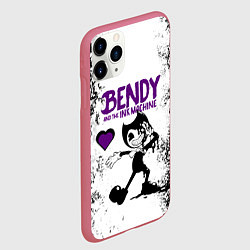 Чехол iPhone 11 Pro матовый HEART BENDY AND THE INK MACHINE, цвет: 3D-малиновый — фото 2