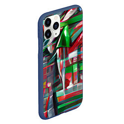 Чехол iPhone 11 Pro матовый Бодрый Новый год, цвет: 3D-тёмно-синий — фото 2