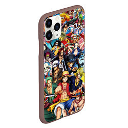 Чехол iPhone 11 Pro матовый ВСЕ ГЕРОИ АНИМЕ ВАН ПИС ALL HEROES ONE PIECE, цвет: 3D-коричневый — фото 2