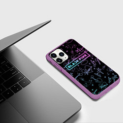 Чехол iPhone 11 Pro матовый NEON BLACKPINK АВТОГРАФЫ, цвет: 3D-фиолетовый — фото 2