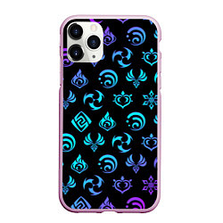 Чехол iPhone 11 Pro матовый NEON SYMBOL HERO GENSHIN IMPACT, цвет: 3D-розовый