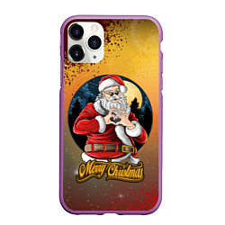 Чехол iPhone 11 Pro матовый Santa love you, цвет: 3D-фиолетовый