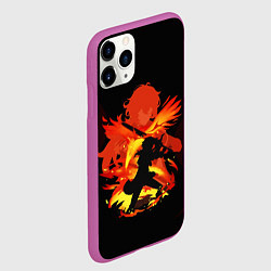 Чехол iPhone 11 Pro матовый DILUC FIRE GENSHIN IMPACT НА СПИНЕ, цвет: 3D-фиолетовый — фото 2