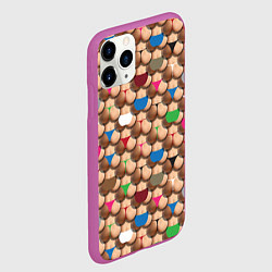 Чехол iPhone 11 Pro матовый Попки, цвет: 3D-фиолетовый — фото 2