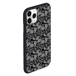 Чехол iPhone 11 Pro матовый Gray skulls, цвет: 3D-черный — фото 2