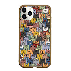 Чехол iPhone 11 Pro матовый The Коты, цвет: 3D-коричневый