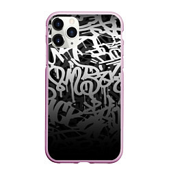 Чехол iPhone 11 Pro матовый GRAFFITI WHITE TAGS ГРАФФИТИ, цвет: 3D-розовый