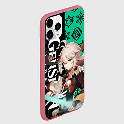 Чехол iPhone 11 Pro матовый КАДЗУХА АНЕМО ГЕНШИН, цвет: 3D-малиновый — фото 2