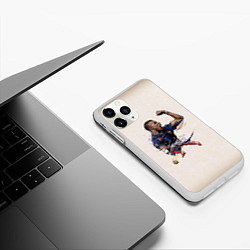 Чехол iPhone 11 Pro матовый Мбаппе стремительный, цвет: 3D-белый — фото 2