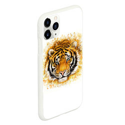 Чехол iPhone 11 Pro матовый Дикий Тигр Wild Tiger, цвет: 3D-белый — фото 2