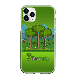 Чехол iPhone 11 Pro матовый Лесок в Террарии, цвет: 3D-салатовый