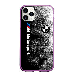 Чехол iPhone 11 Pro матовый БМВ Черно-белый логотип, цвет: 3D-фиолетовый