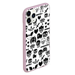 Чехол iPhone 11 Pro матовый UNDERTALE WHITE PATTERN, цвет: 3D-розовый — фото 2