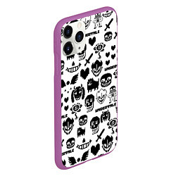 Чехол iPhone 11 Pro матовый UNDERTALE WHITE PATTERN, цвет: 3D-фиолетовый — фото 2