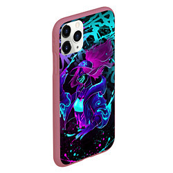 Чехол iPhone 11 Pro матовый KDA NEON GRAFFITI LEAGUE OF LEGENDS, цвет: 3D-малиновый — фото 2