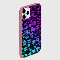 Чехол iPhone 11 Pro матовый UNDERTALE NEON PATTERN УЗОР, цвет: 3D-малиновый — фото 2