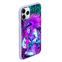 Чехол iPhone 11 Pro матовый KDA NEON DRAGON LEAGUE OF LEGENDS, НЕОНОВЫЕ БРЫЗГИ, цвет: 3D-светло-сиреневый — фото 2