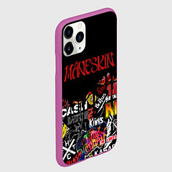 Чехол iPhone 11 Pro матовый MANESKIN, ЦВЕТНЫЕ ЛОГО РОК ГРУПП, цвет: 3D-фиолетовый — фото 2