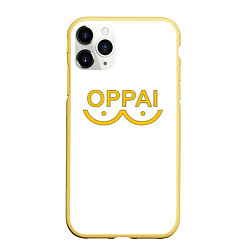 Чехол iPhone 11 Pro матовый OPPAI LOGO ONE-PUNCH MAN, цвет: 3D-желтый