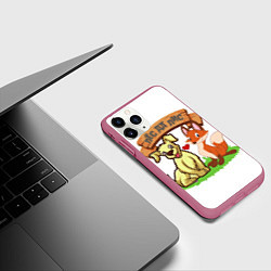 Чехол iPhone 11 Pro матовый Пёс да Лис, цвет: 3D-малиновый — фото 2