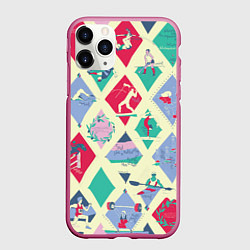 Чехол iPhone 11 Pro матовый Живу Спортом!, цвет: 3D-малиновый