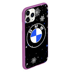 Чехол iPhone 11 Pro матовый НОВОГОДНИЙ БМВ НОВЫЙ ГОД BMW, цвет: 3D-фиолетовый — фото 2