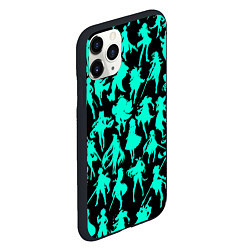Чехол iPhone 11 Pro матовый НЕОНОВЫЕ ГЕРОИ ГЕНШИН ИМПАКТ, цвет: 3D-черный — фото 2
