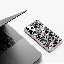 Чехол iPhone 11 Pro матовый Манки Д Луффи, One Piece ЧБ, цвет: 3D-розовый — фото 2