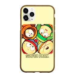 Чехол iPhone 11 Pro матовый Персонажи Южный парк South Park, цвет: 3D-коричневый