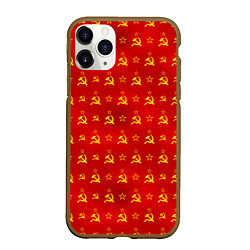 Чехол iPhone 11 Pro матовый Серп и Молот - СССР, цвет: 3D-коричневый