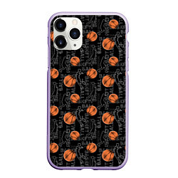 Чехол iPhone 11 Pro матовый BASKETBALL - Баскетбол, цвет: 3D-светло-сиреневый
