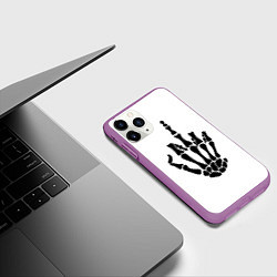 Чехол iPhone 11 Pro матовый Fuck you,чел, цвет: 3D-фиолетовый — фото 2
